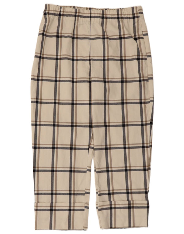Pantaloni tăiați pentru femei Zara XL W32 L24 Poliester cu carouri albe