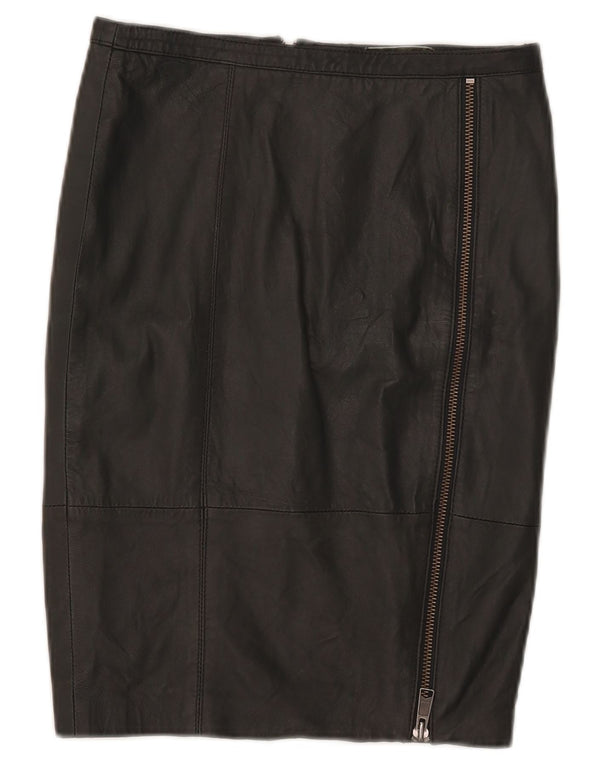 MINT VELVET Fusta creion din piele pentru femei UK 8 Small W28 Black