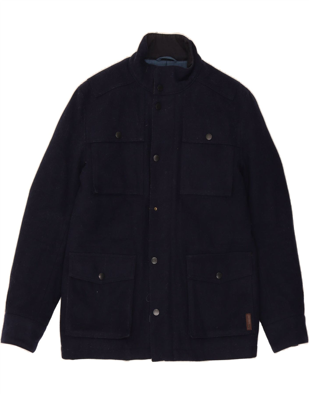 BEN SHERMAN Mens Utility Jacket UK 38 Medium Navy Blue Wool Vintage Ben Sherman and Second-Hand Ben Sherman from Messina Hembry 