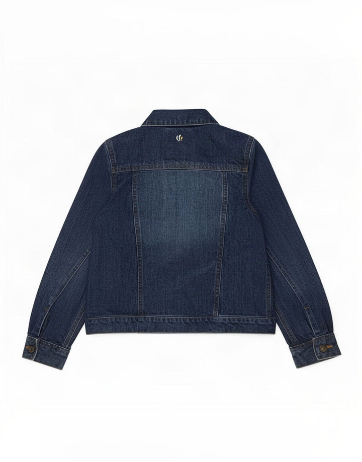 Jachetă Fat Face Fete Denim 9-10 Ani Fluture Bumbac Albastru