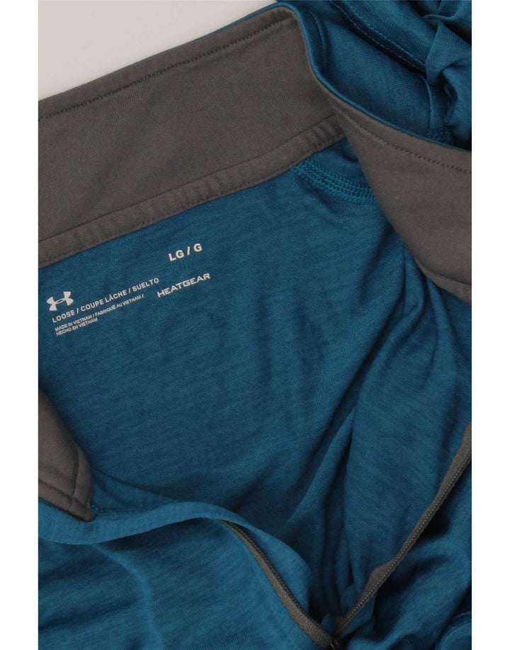 Pulover pentru bărbați Under Armour Heat Gear, cu fermoar, cu gât, mare, albastru