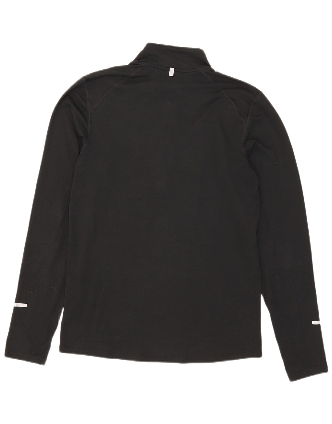 Top de trening pentru bărbați Dri Fit, cu fermoar și gât, din poliester negru