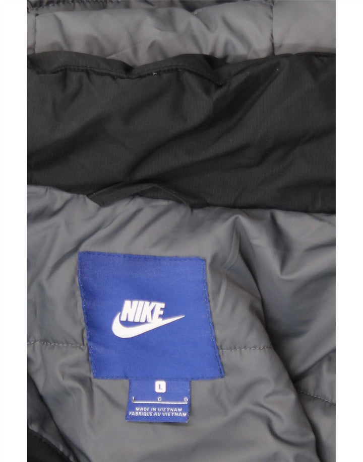 Jachetă căptușită cu glugă pentru bărbați Nike UK 40 Poliester negru mare