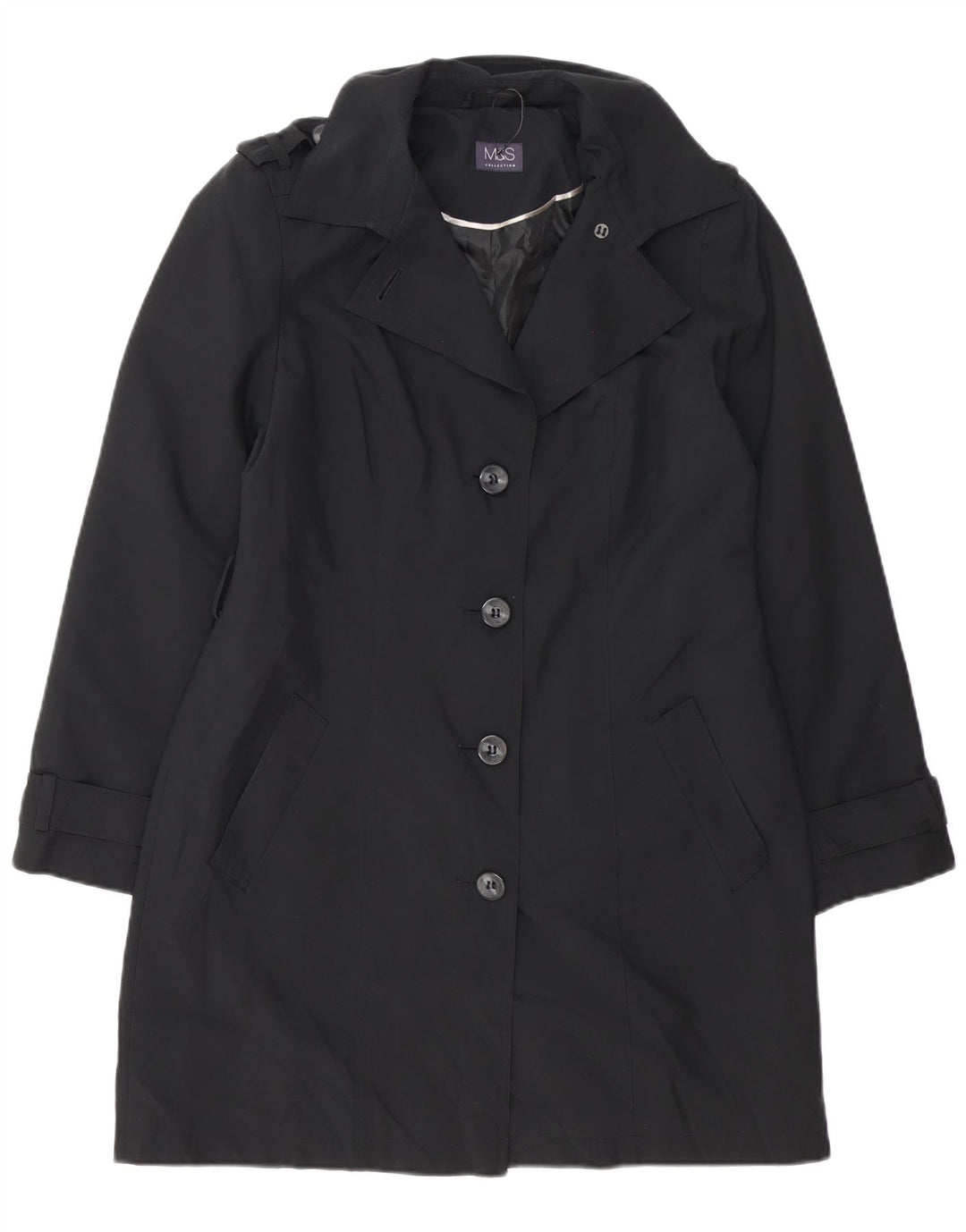 Trench pentru femei Marks & Spencer UK 14 Poliester negru mare