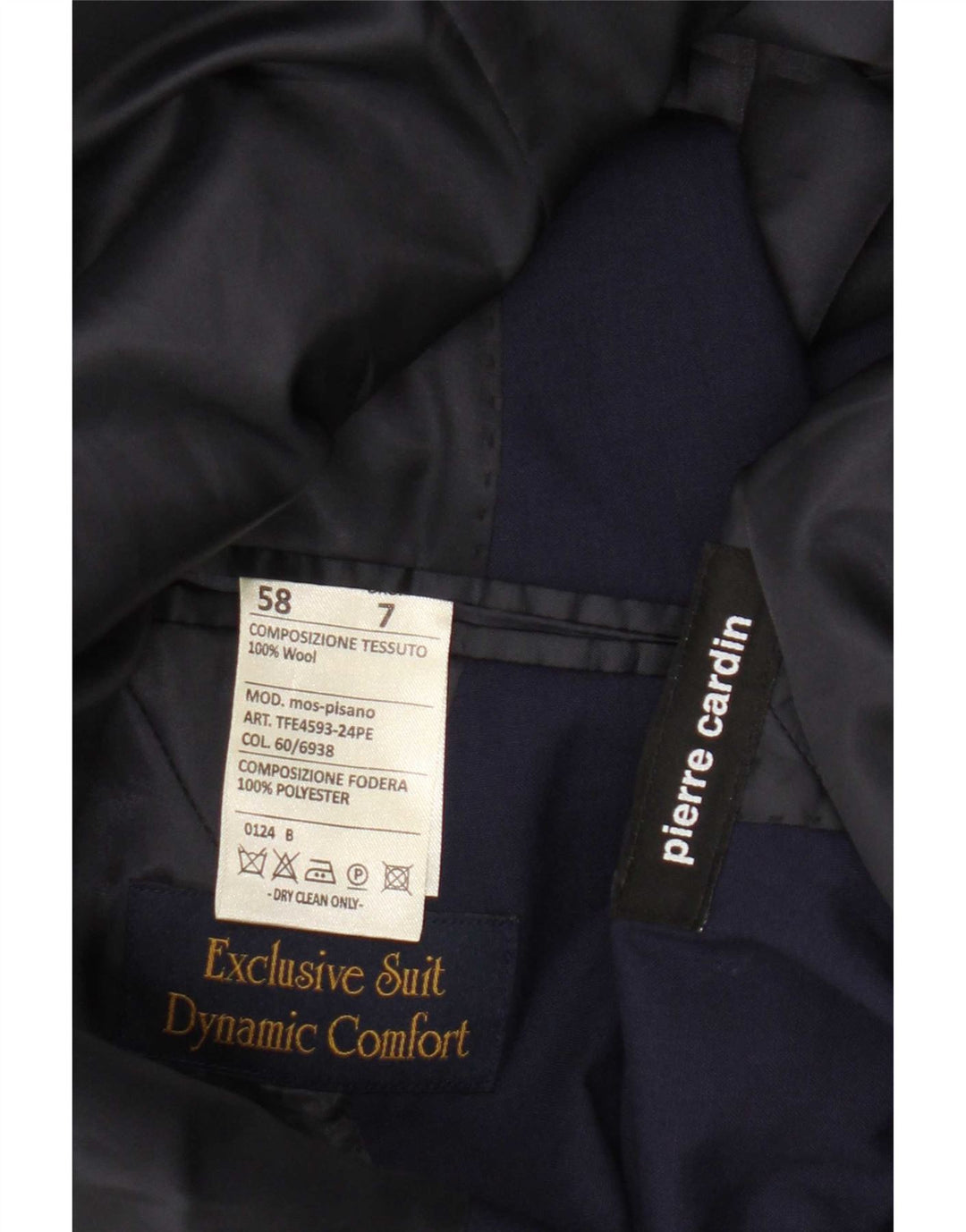 Jachetă Blazer pentru bărbați Pierre Cardin cu 2 nasturi UK 40 Mare Lână bleumarin
