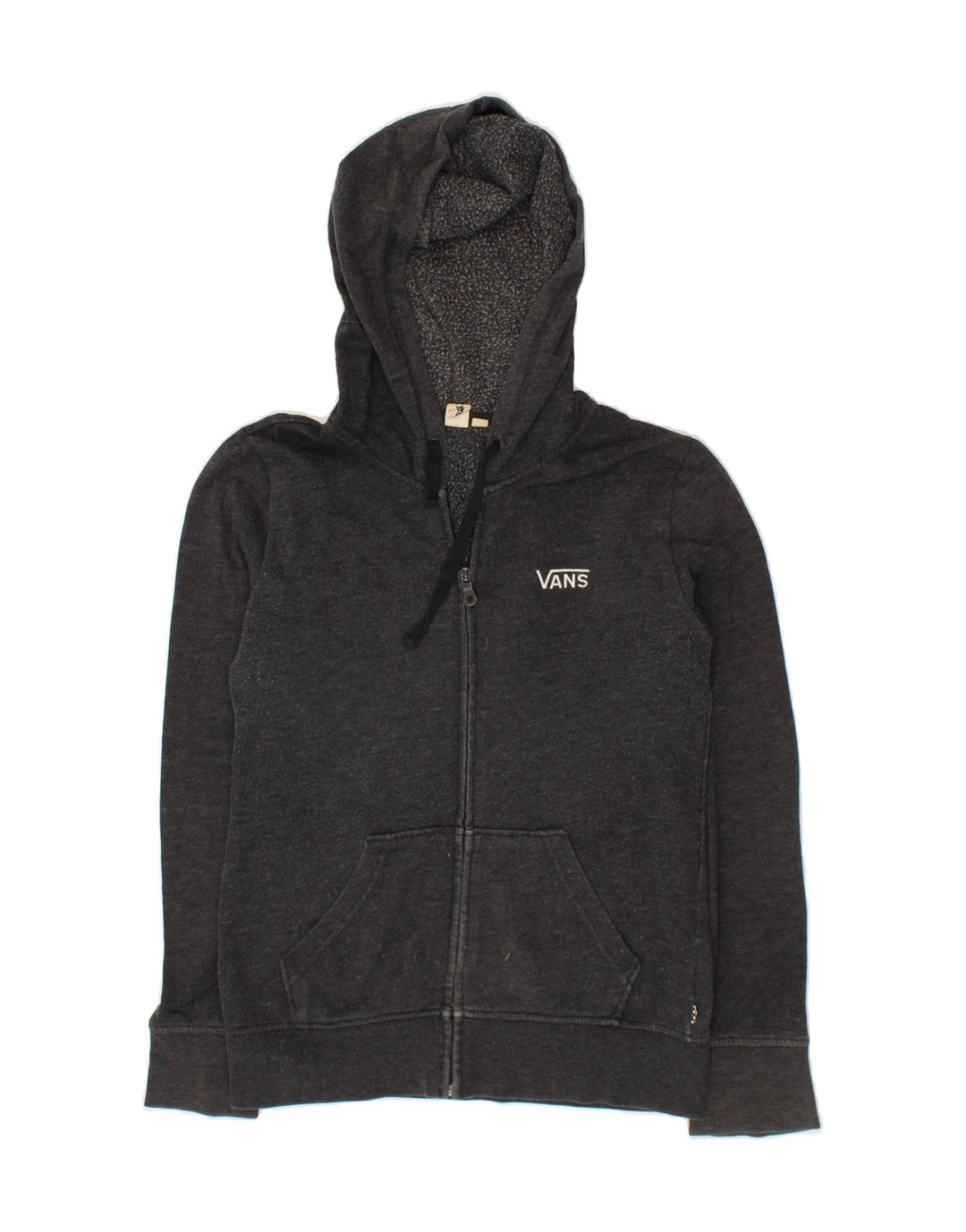 VANS Womens Zip Hoodie Sweater UK 10 Small Grey Cotton Vintage Vans and Second-Hand Vans from Messina Hembry 