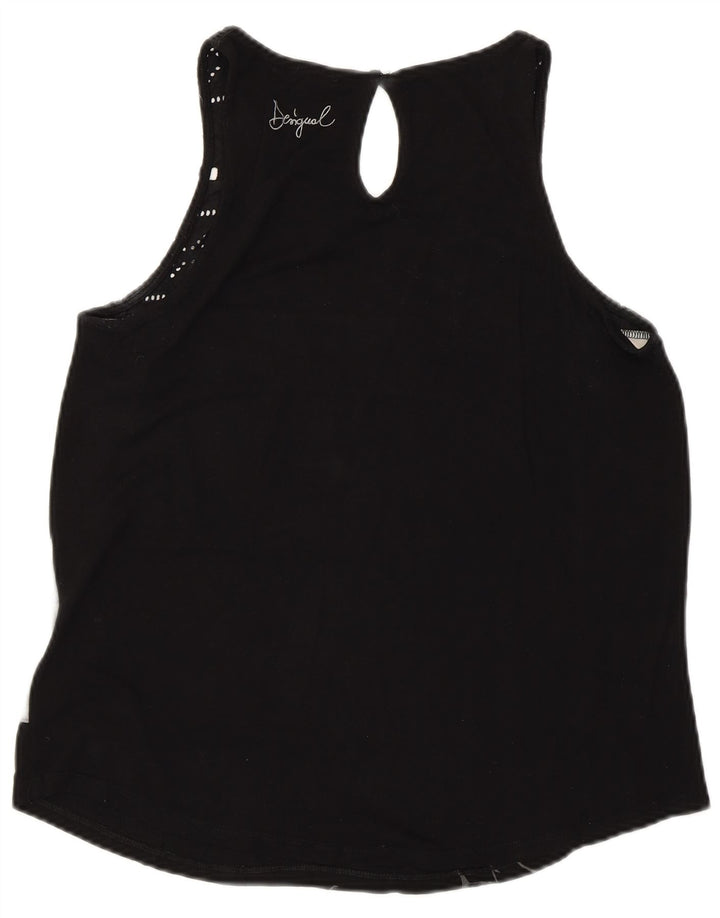 DESIGUAL Top cu vestă grafică pentru femei UK 14, mare, cu dungi negre