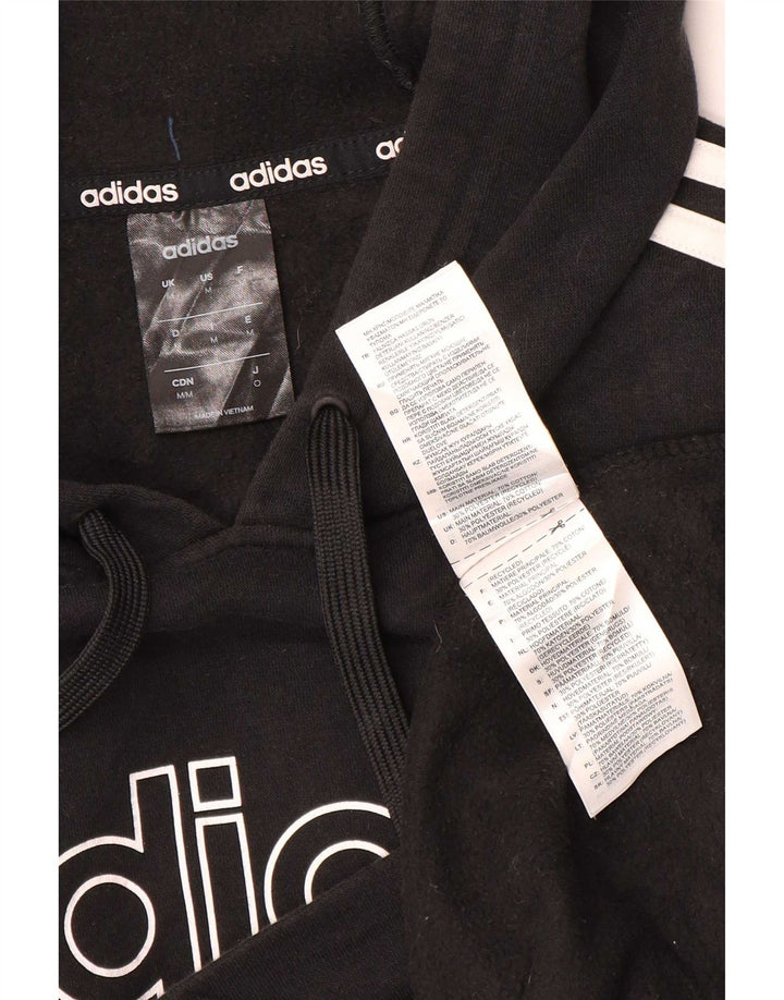 Pulover cu glugă cu grafic pentru bărbați Adidas, bumbac mediu negru