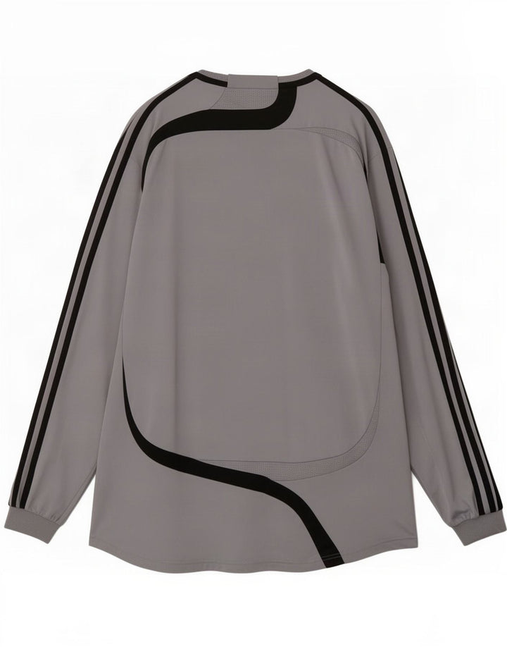 Top pentru bărbați Adidas cu mânecă lungă XL, gri, poliester color bloc