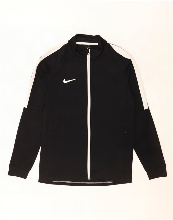 Jachetă de top pentru trening Nike Dri Fit pentru bărbați, negru mediu, poliester bloc de culoare