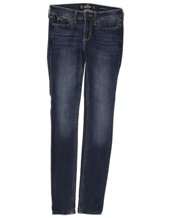 Hollister blugi super skinny pentru femei cu talie joasă US 0 XS W24 L30 albastru bumbac