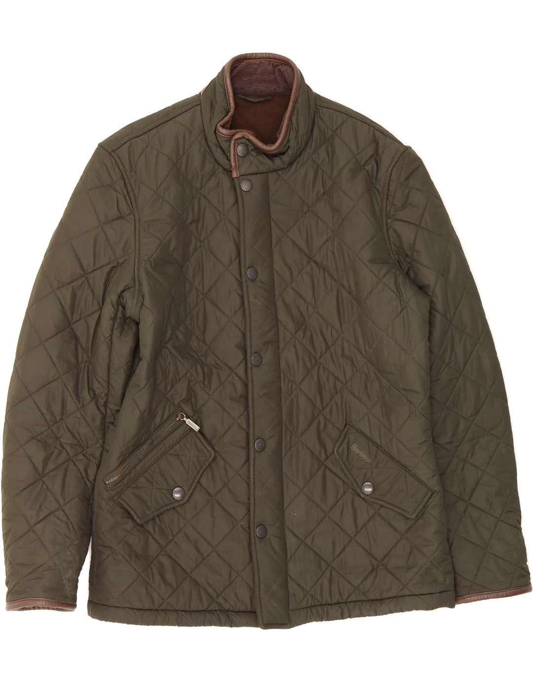 BARBOUR Mens Quilted Jacket UK 38 Medium Khaki Vintage Barbour and Second-Hand Barbour from Messina Hembry 