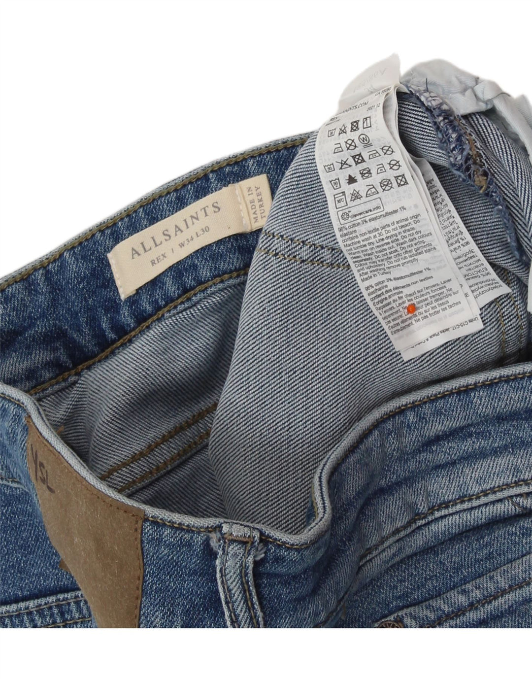 ALL SAINTS Blugi slim pentru bărbați W34 L30 Bumbac albastru