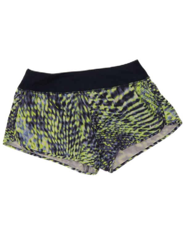 Pantaloni scurti sport pentru femei Dri Fit cu model abstract NIKE UK 14 Medium Bleumarin