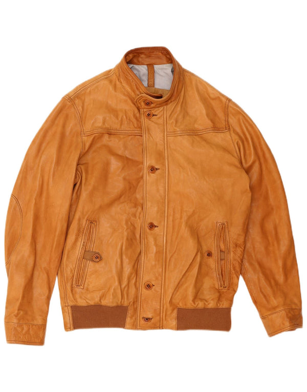 Jachetă din piele pentru bărbați Massimo Dutti UK 40, maro, piele mare