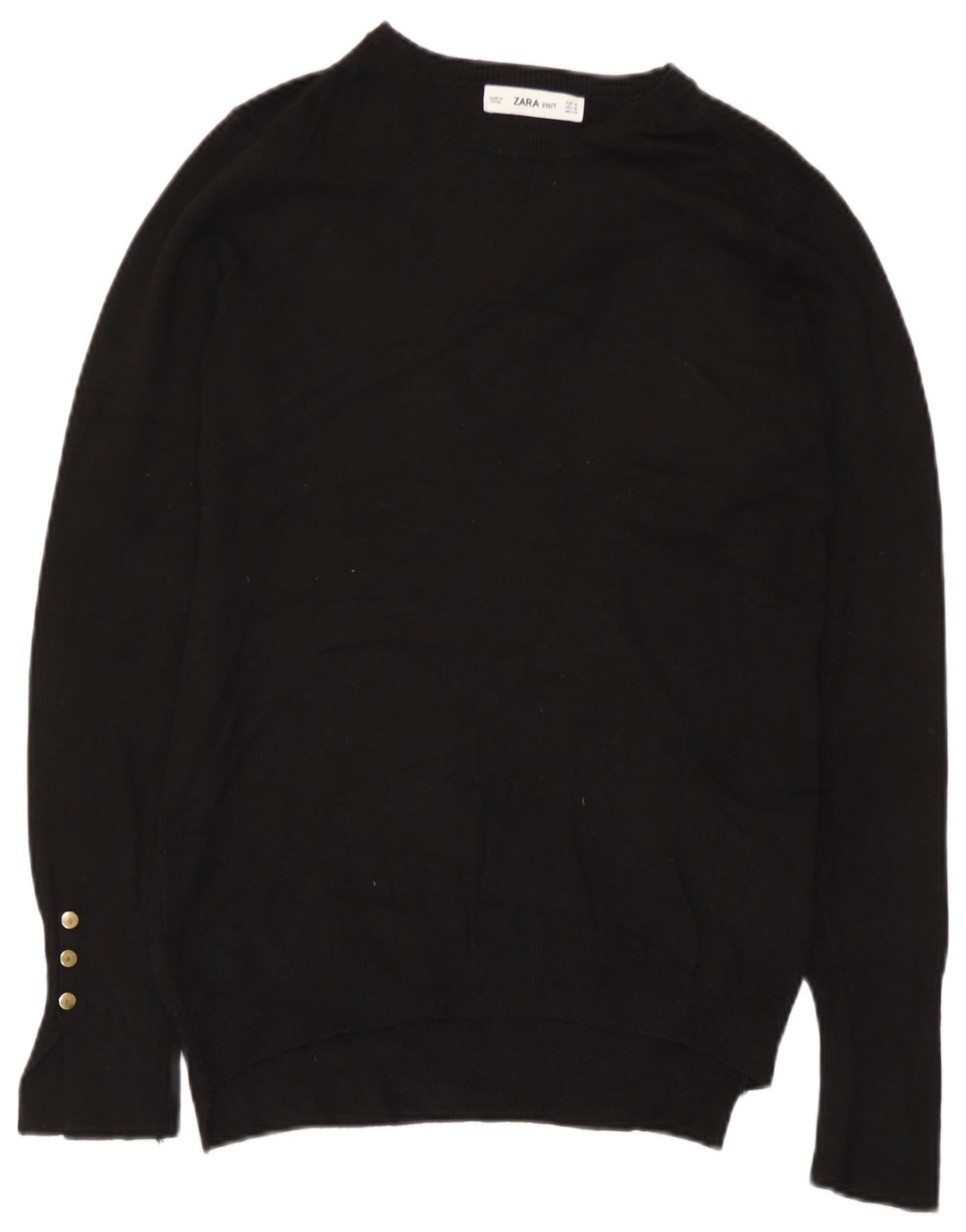 Pulover pentru femeie Zara cu gât de barcă UK 12 Medium Negru