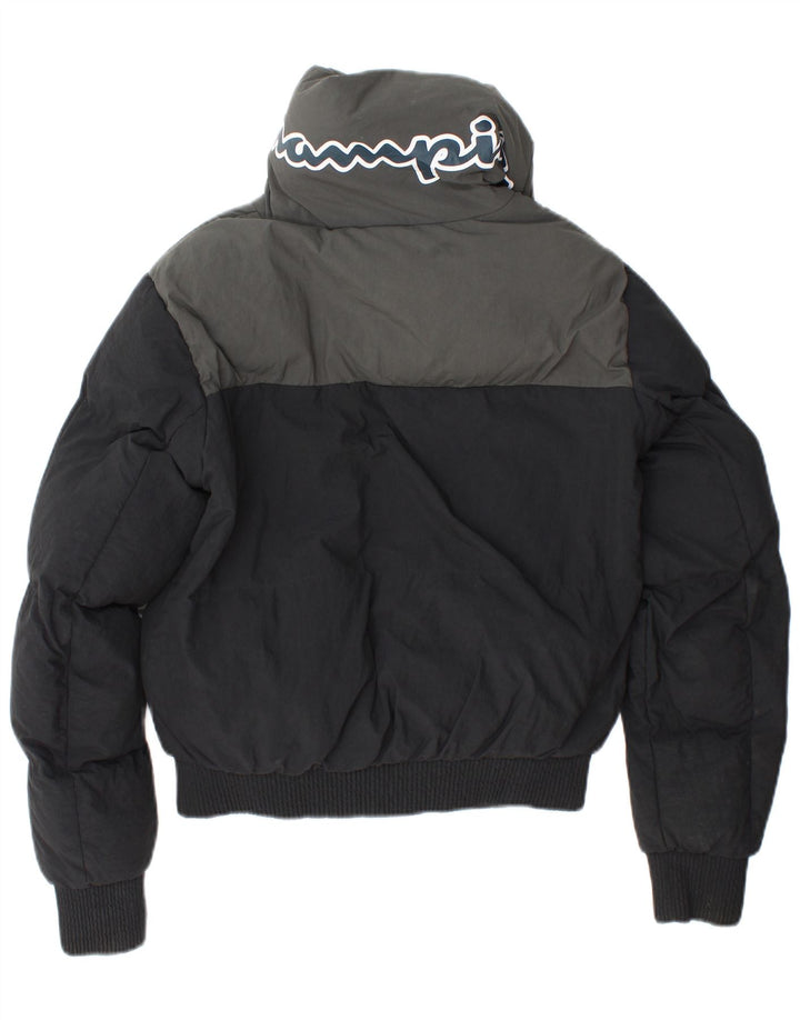 CHAMPION Jachetă căptușită cu grafică, cu formă lentă, pentru femei, UK 6 XS, negru, bloc de culoare