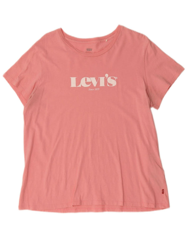 Tricou cu grafică Levi's pentru femei, UK 18 XL, bumbac roz