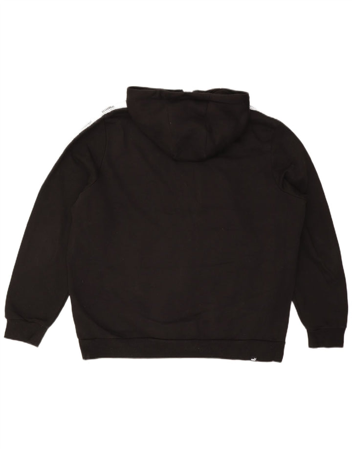 Pulover cu capota cu fermoar grafic PUMA pentru bărbați XL, bumbac color bloc negru