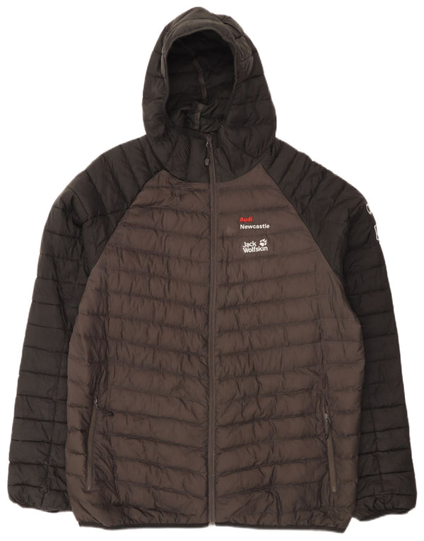 Jack Wolfskin Jachetă căptușită cu glugă pentru bărbați UK 44/46 XL Negru Colorblock