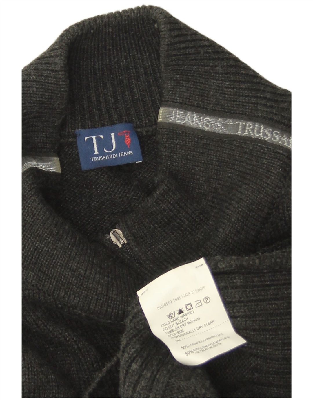 Cardigan pentru bărbați Trussardi Jeans, lână mare, gri