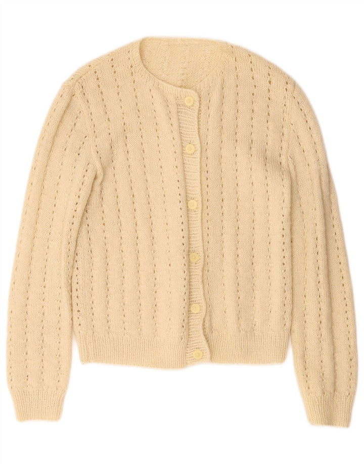 Pulover Cardigan Vintage pentru Damă UK 10 Mic Bej