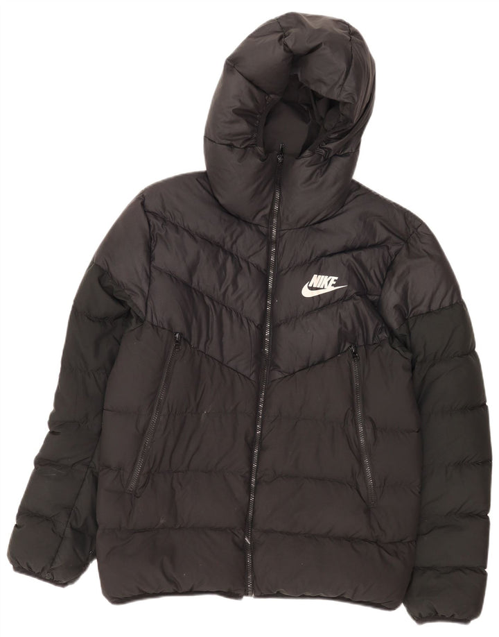 Jachetă căptușită cu glugă Nike pentru bărbați UK 38 Poliester mediu negru