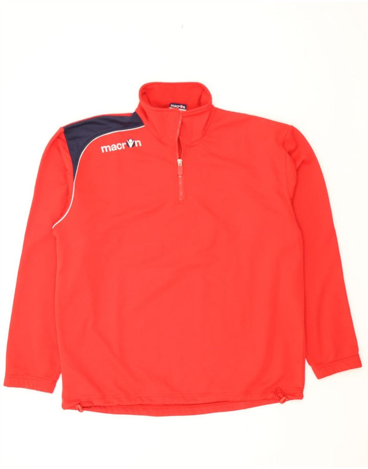 MACRON Mens Graphic Full Tracksuit Large Red Colourblock Polyester Vintage Macron and Second-Hand Macron from Messina Hembry 