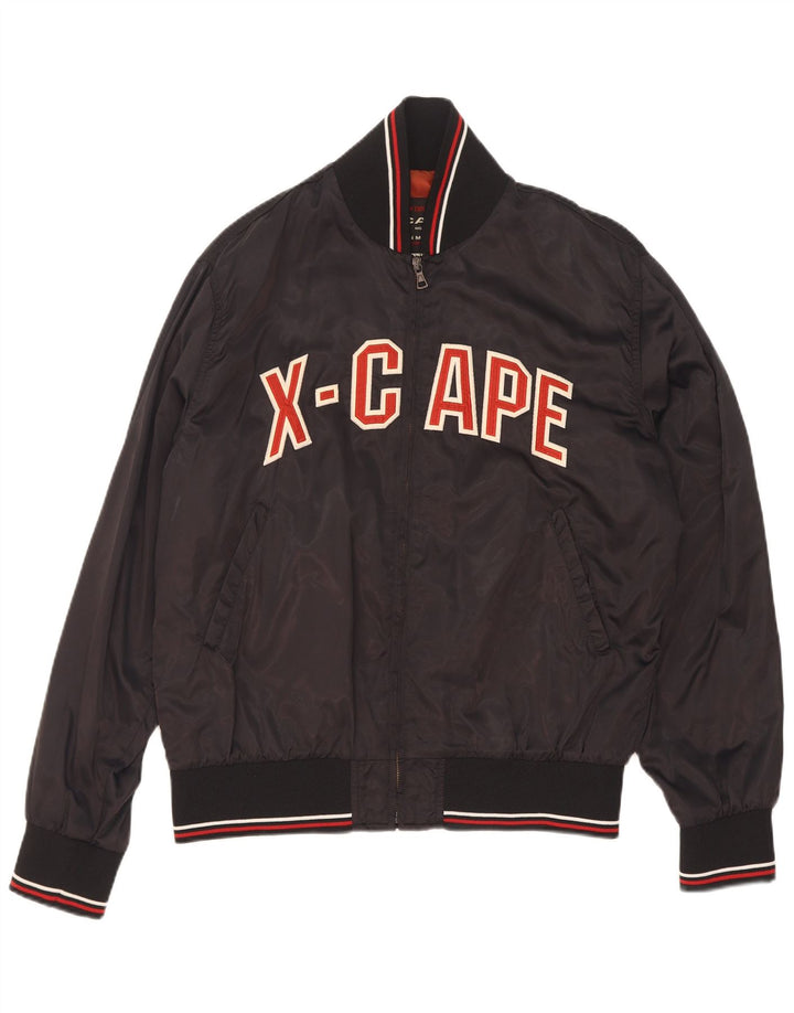 Jachetă bomber grafică pentru bărbați X-Cape UK 40, mare, neagră, poliamidă color bloc