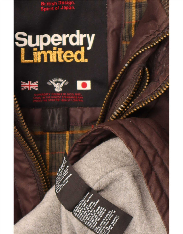 Jachetă parka Superdry pentru bărbați, cu glugă, cu formă regulată, 2XL, bumbac maro