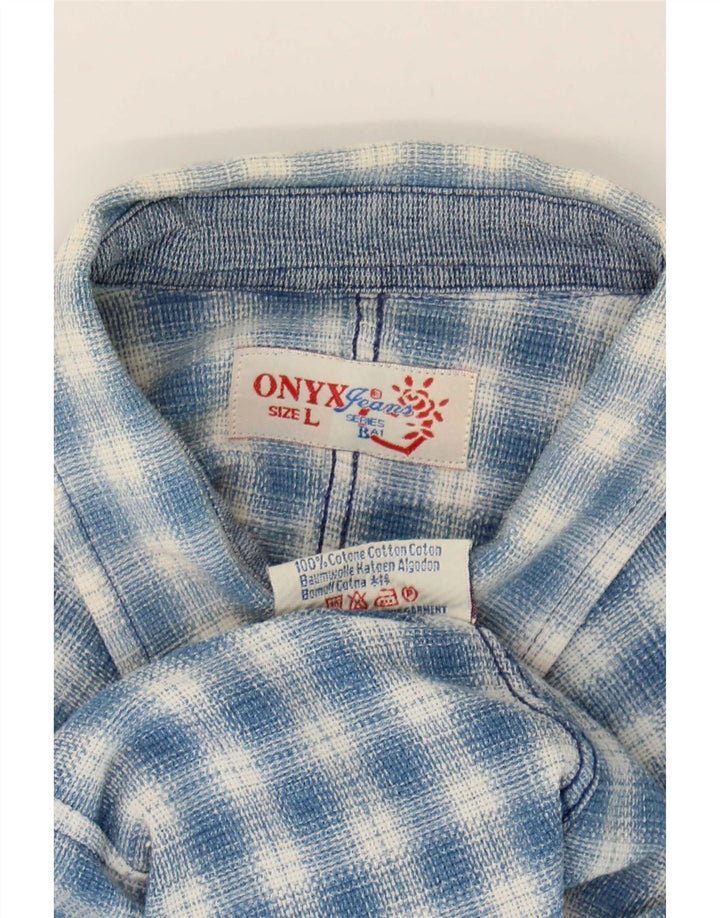 Cămașă de flanel pentru femei Onyx UK 14, mare, albastru, din bumbac