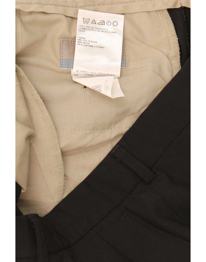 Marks & Spencer Pantaloni de costum pentru bărbați L34 L33 Poliester negru
