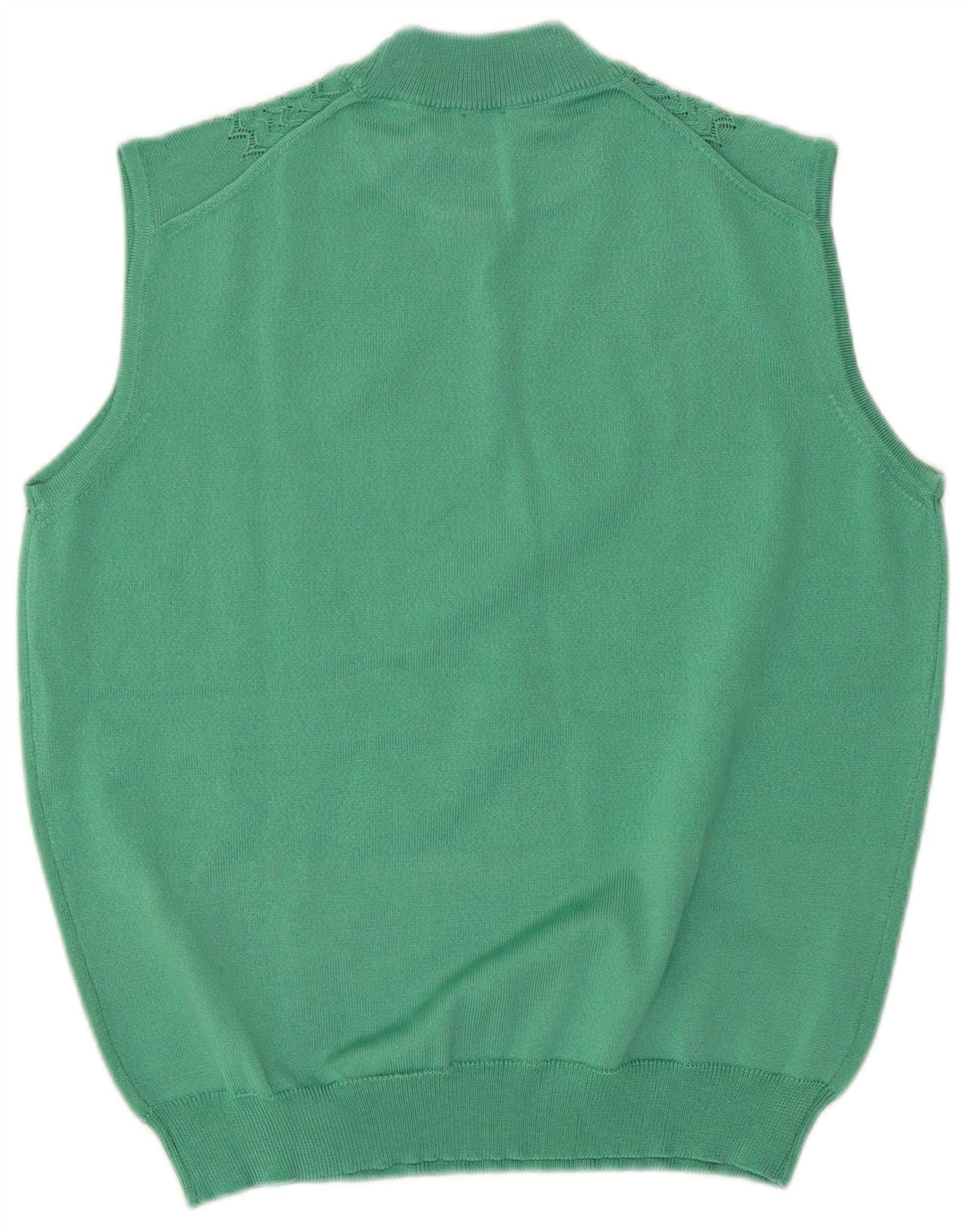 Vintage Womens Vest Tank Top UK 14 Medium Green Acetat