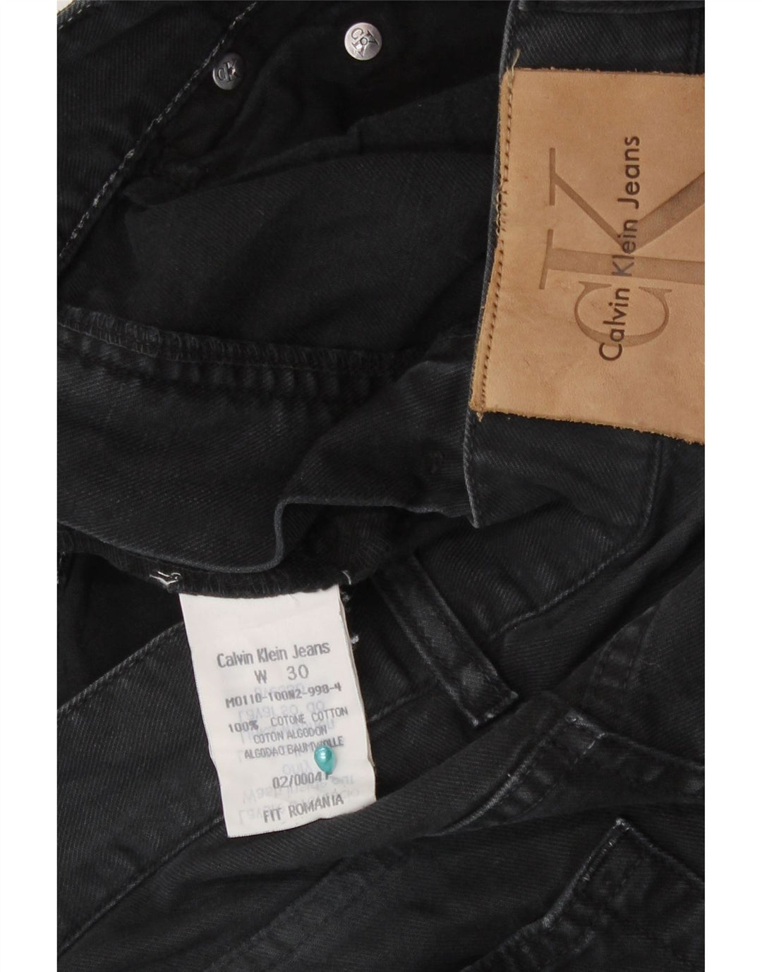 Calvin Klein Blugi drepti pentru bărbați W30 L33 bumbac negru