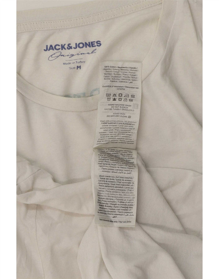 Tricou cu grafic Jack & Jones pentru bărbați Top mediu din bumbac alb