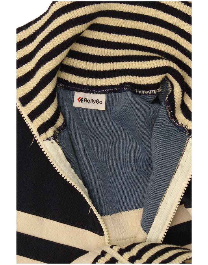 Jachetă de trening vintage pentru femei UK 14 Medium Bej Colorblock