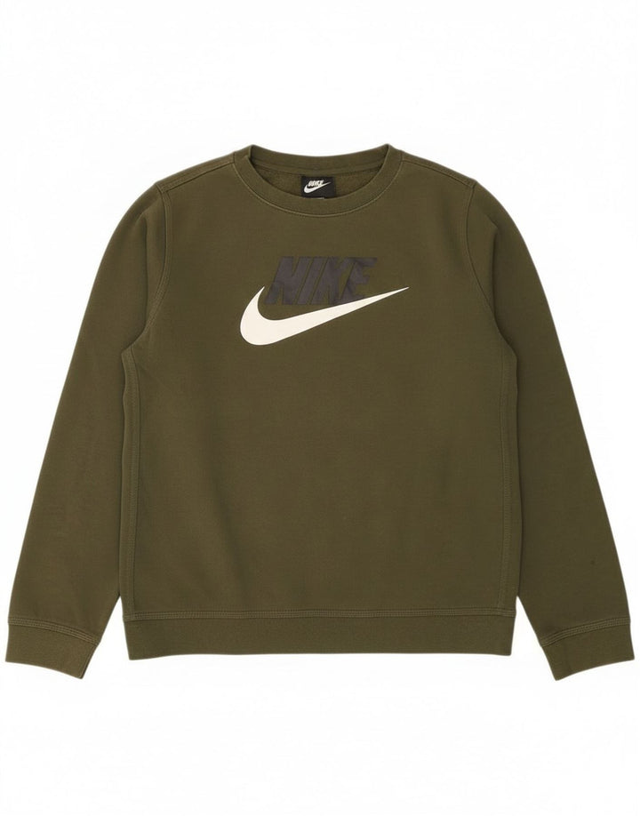 Pulover Nike pentru băieți, cu croială standard, cu grafică, 13-14 ani, XL kaki