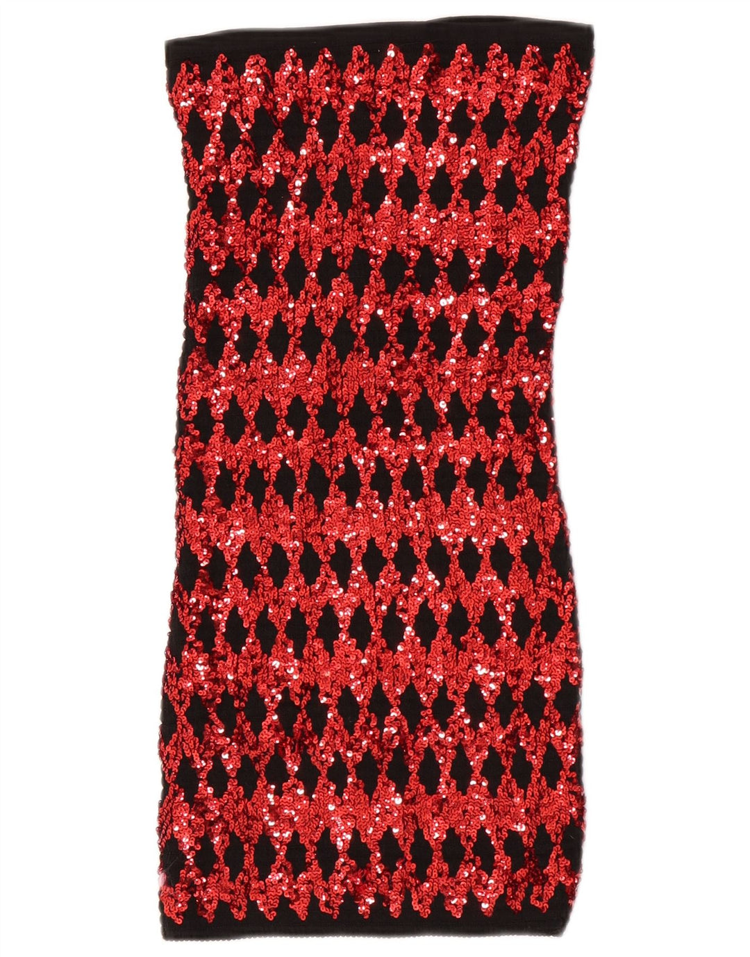 Mini rochie fără bretele vintage pentru femei UK 4 XS Red Argyle/Diamond Poliester