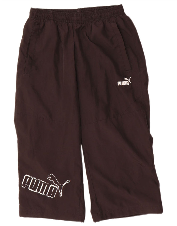 Pantaloni de trening Puma pentru baieti cu grafica 13-14 ani poliester negru