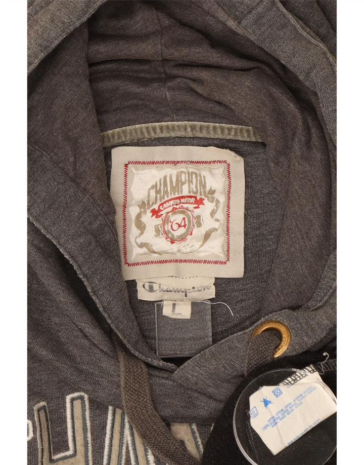 Pulover pentru damă CHAMPION cu hanoră cu grafică UK 16 mare bumbac gri