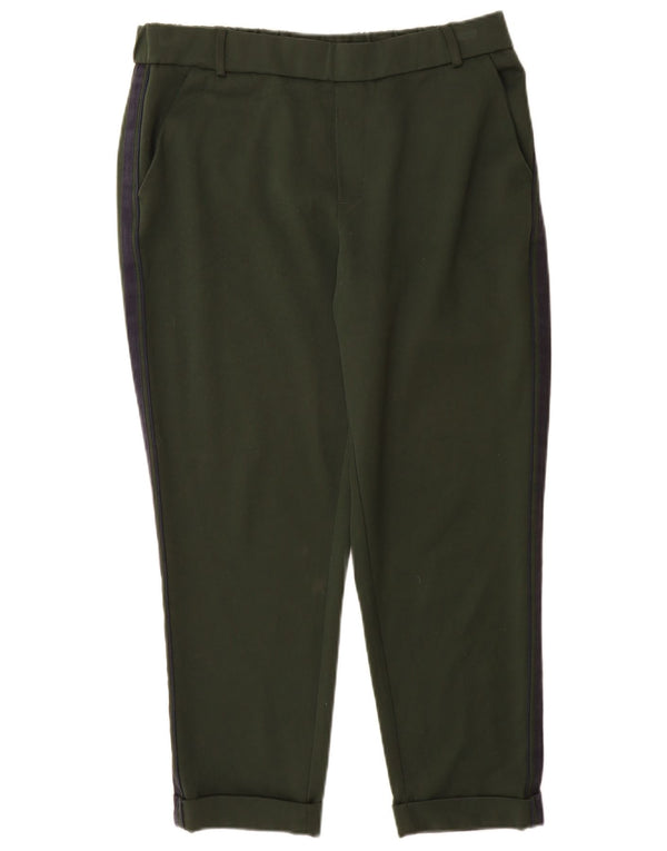 Pantaloni tăiați drept Trafaluc pentru femei Zara L30 L25 Kaki