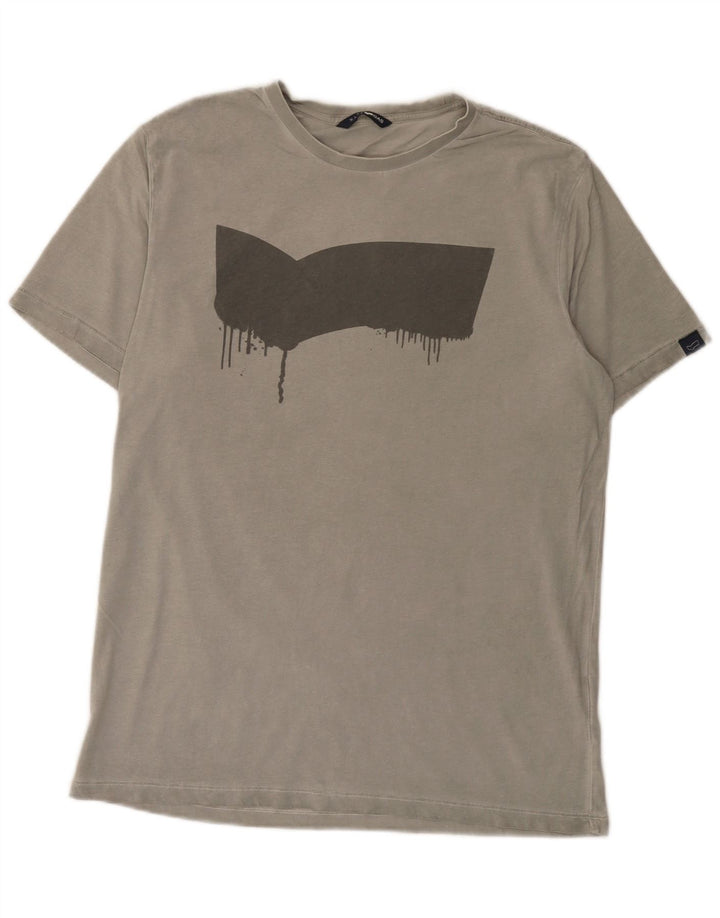 Tricou grafic pentru bărbați Gas Top mare bumbac gri