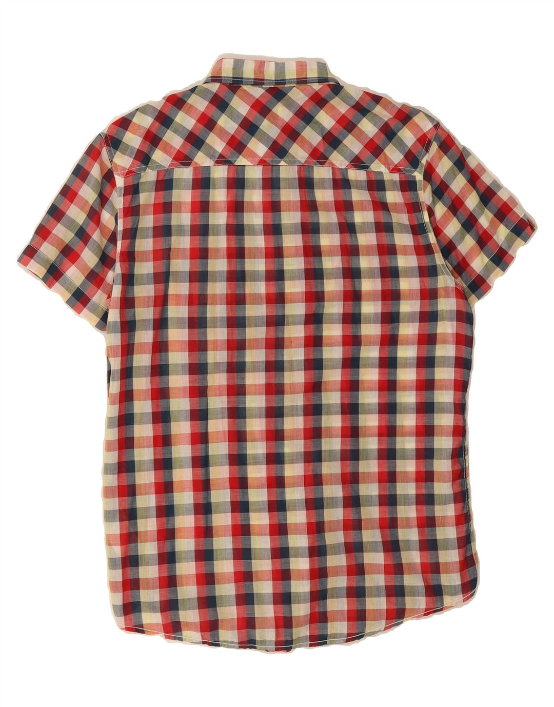 LEE Mens Slim Fit Short Sleeve Shirt Large Multicoloured Gingham Cotton Vintage Lee and Second-Hand Lee from Messina Hembry 