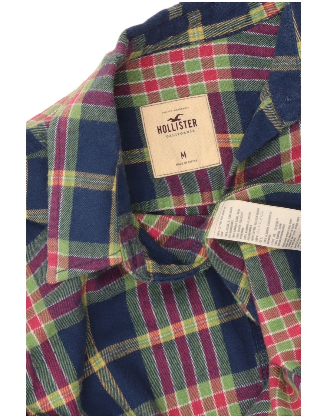 Cămașă de flanel pentru femei HOLLISTER UK 12, bumbac în carouri, multicoloră, medie