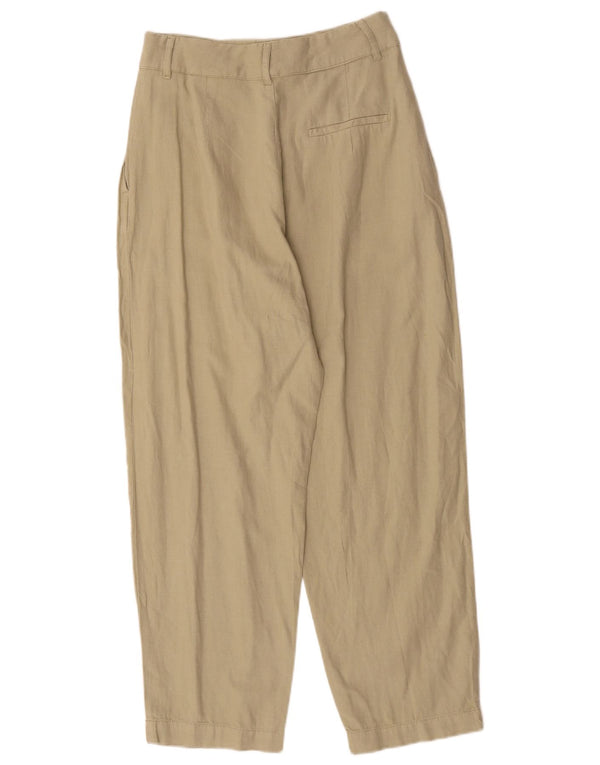 Zara Womens High Waist Pegged Casual Trousers Medium W28 L27 Khaki
