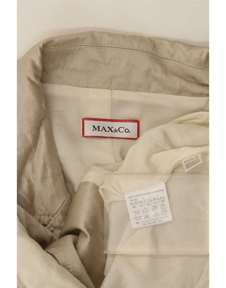 Jachetă Blazer Crop 2 Button pentru femei Max & Co. UK 12 Bej mediu