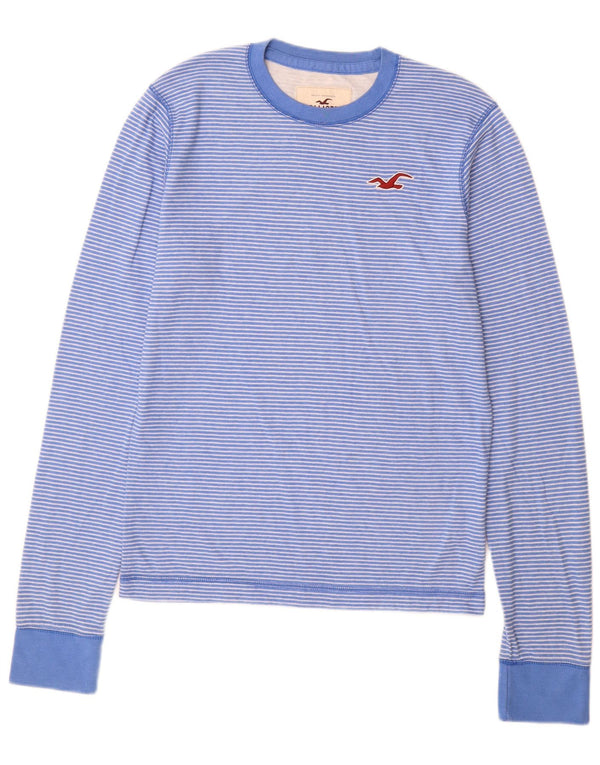 Top Hollister pentru bărbați cu mânecă lungă XL, bumbac cu dungi albastre