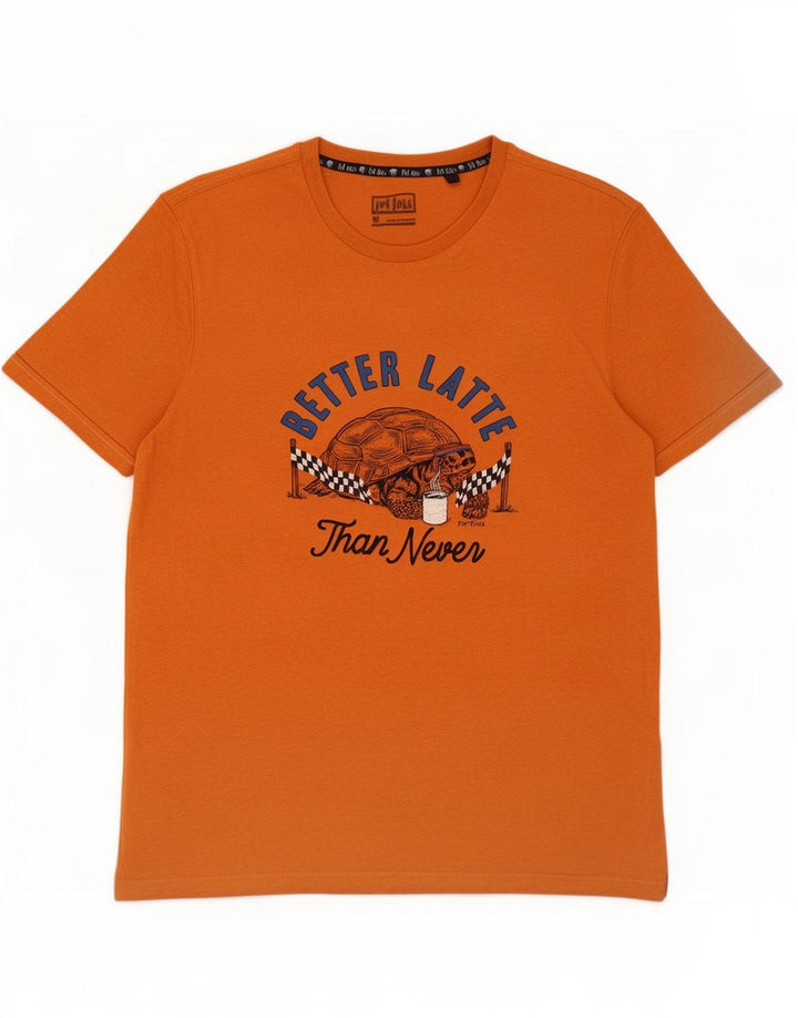 Tricou grafic pentru bărbați Fat Face Top din bumbac portocaliu mediu