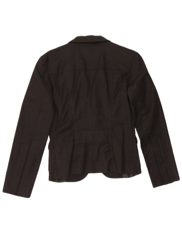 Blazer pentru femei Zara cu 1 nasture, UK 10, bumbac negru mic