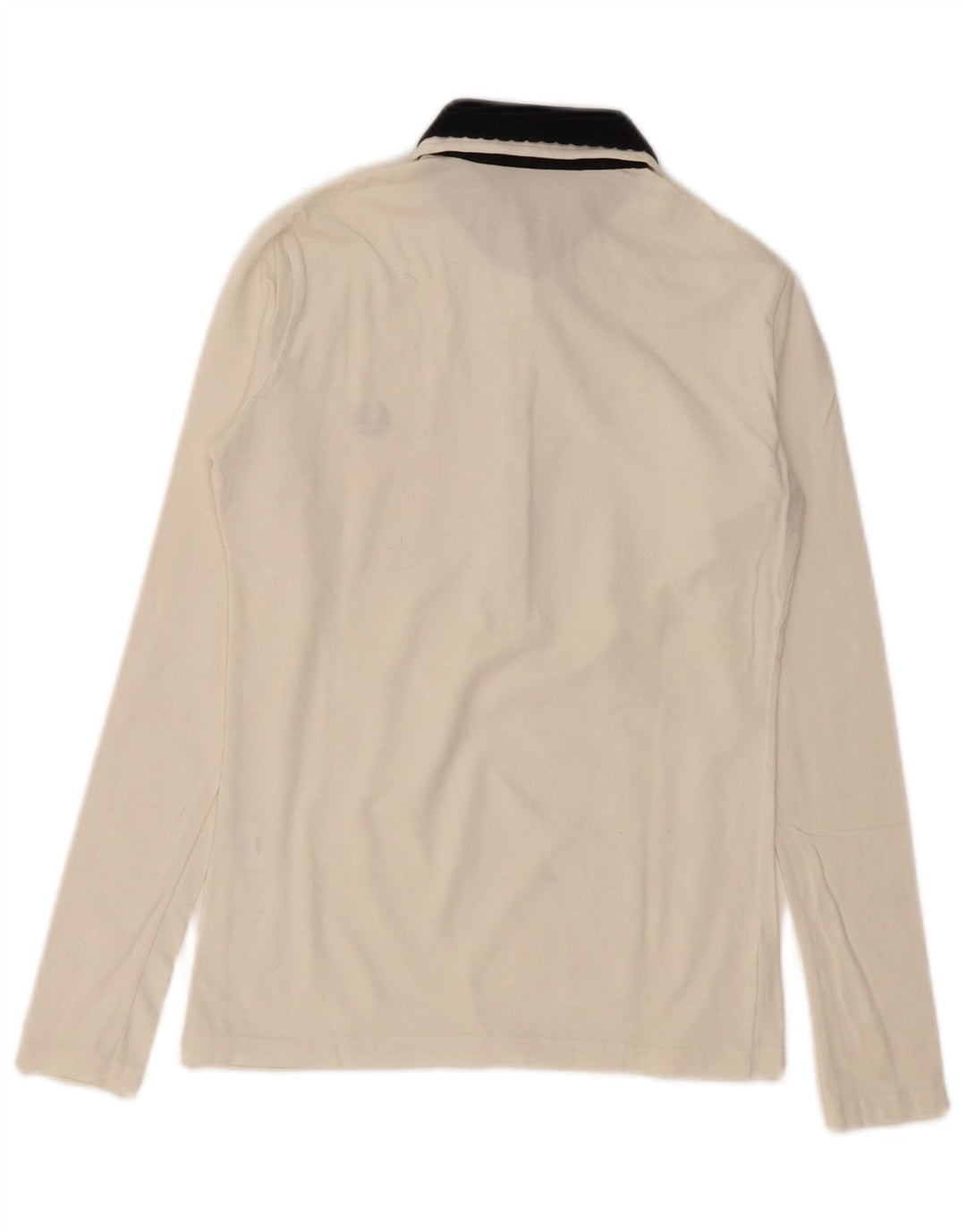 Cămașă polo cu mânecă lungă pentru femei Fred Perry UK 12 Bumbac alb mediu